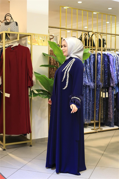 4200 KOD KOLLARI TÜYLÜ ABAYA TAKIM