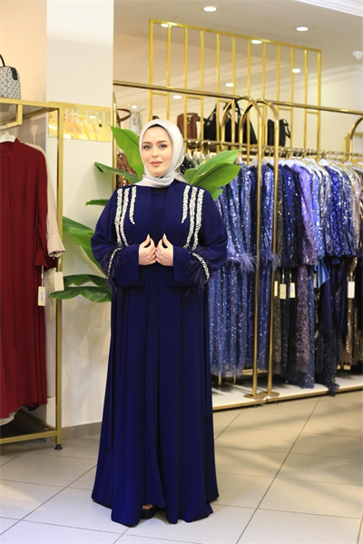 4200 KOD KOLLARI TÜYLÜ ABAYA TAKIM
