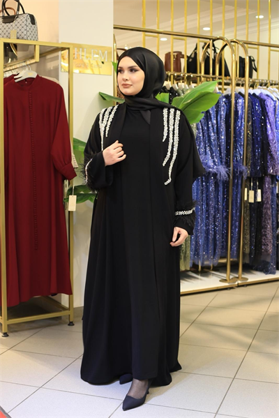 4200 CODED ARMS FURRY ABAYA SET