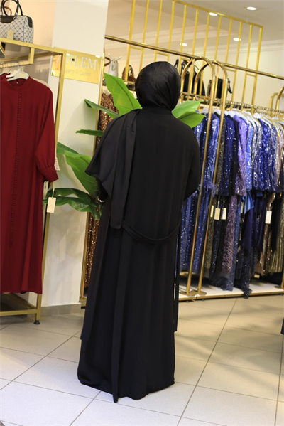 4200 CODED ARMS FURRY ABAYA SET