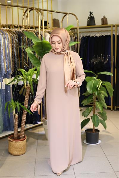 421 CODE SATIN DETAILED DRESS