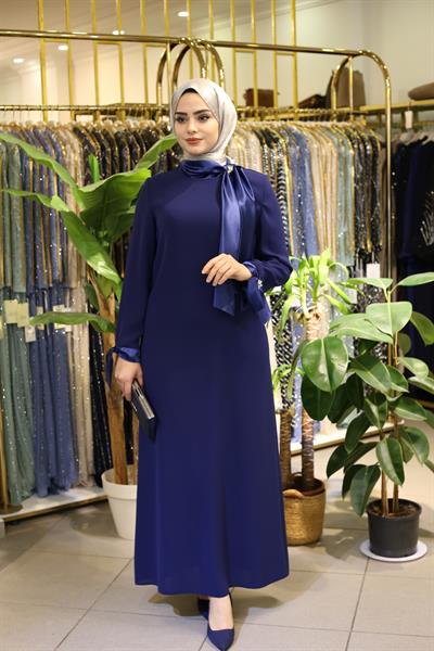 421 CODE SATIN DETAILED DRESS