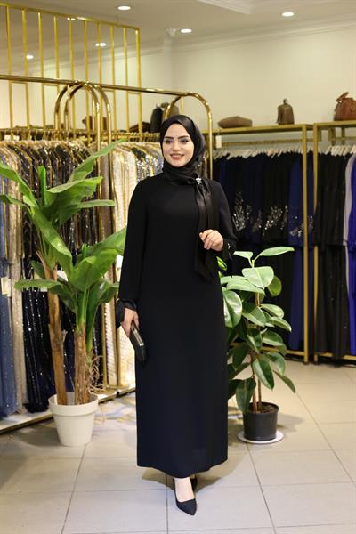 421 CODE SATIN DETAILED DRESS