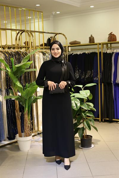 421 CODE SATIN DETAILED DRESS