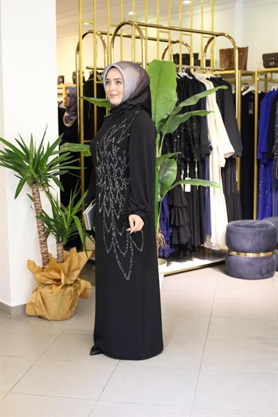 431 CODE STONE EMBROIDERED EVENING DRESS