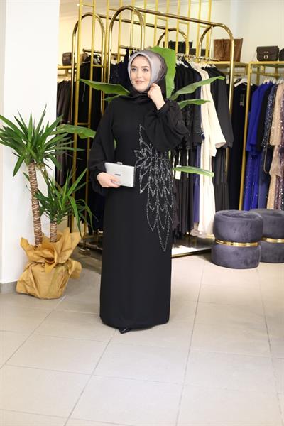 431 CODE STONE EMBROIDERED EVENING DRESS