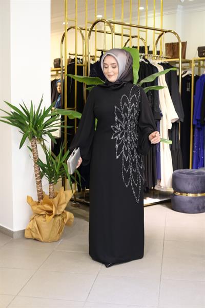 431 CODE STONE EMBROIDERED EVENING DRESS