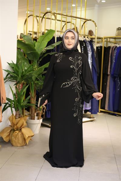 432 فستان سهرة بأكمام كود 432 مع تفاصيل شيفون