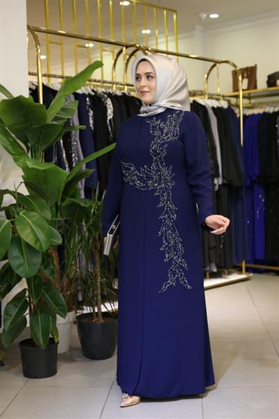 434 KOD TAŞ İŞLEMELİ ABİYE ELBİSE