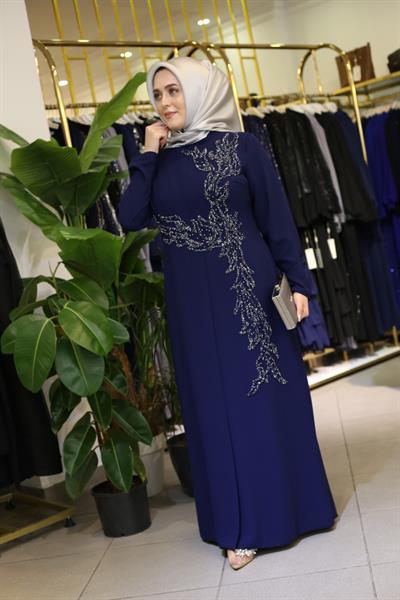 434 KOD TAŞ İŞLEMELİ ABİYE ELBİSE