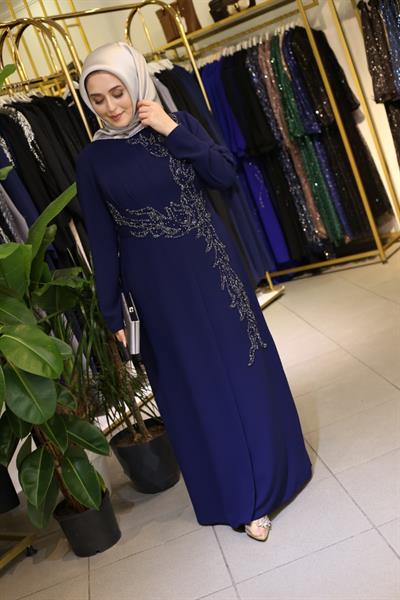 434 KOD TAŞ İŞLEMELİ ABİYE ELBİSE