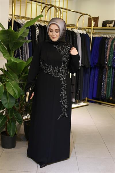 434 KOD TAŞ İŞLEMELİ ABİYE ELBİSE