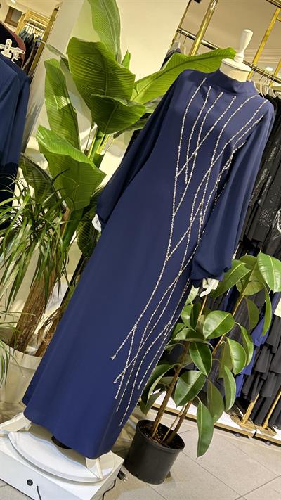 442 فستان سهرة بنقوش هندسية رمز 442