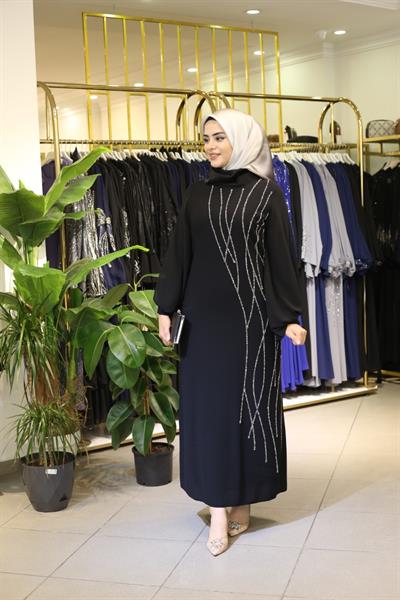 442 فستان سهرة بنقوش هندسية رمز 442