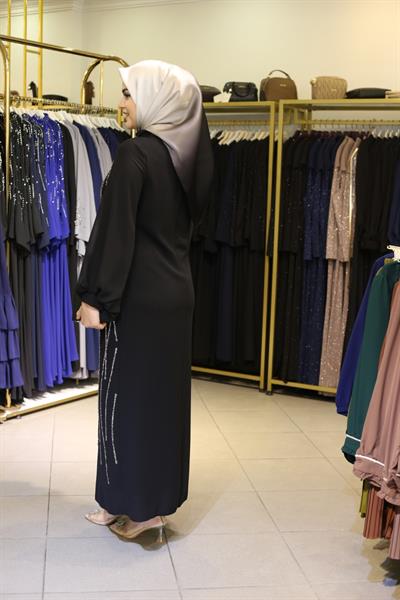 442 فستان سهرة بنقوش هندسية رمز 442