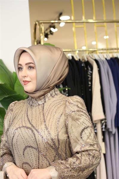 444 كود 444 فستان سهرة منقوش بالحجر