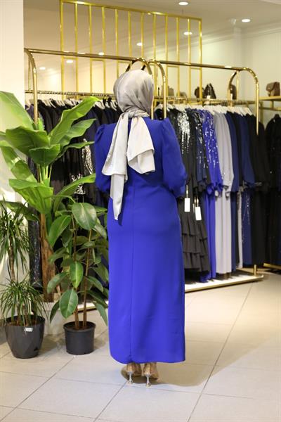 فستان سهرة بنقشة أوراق الشجر 456 كود 456