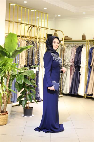 459 CODE STONE DETAILED EVENING DRESS