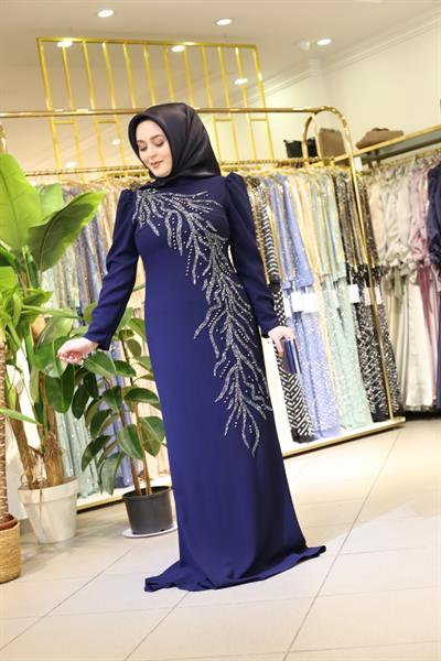 459 CODE STONE DETAILED EVENING DRESS