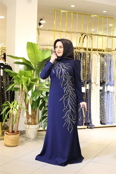 459 CODE STONE DETAILED EVENING DRESS