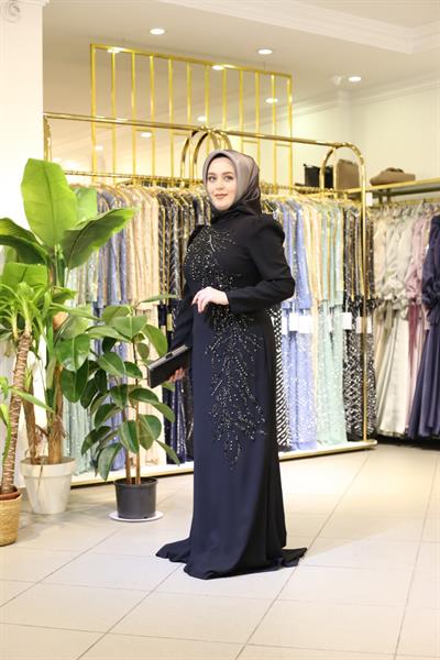 459 CODE STONE DETAILED EVENING DRESS