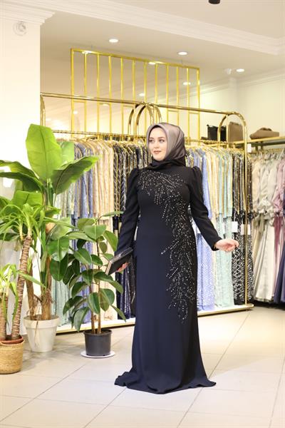 459 CODE STONE DETAILED EVENING DRESS