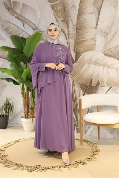 فستان منسدل بكاب كود 4800