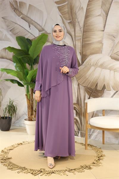 فستان منسدل بكاب كود 4800