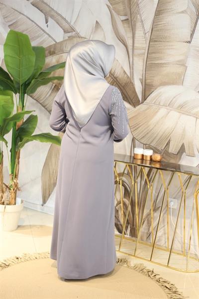 فستان بأكمام كود 4821 بأكمام حجرية 4821