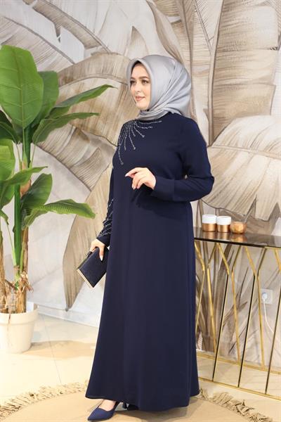 فستان بأكمام كود 4821 بأكمام حجرية 4821