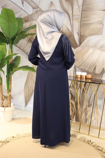 فستان بأكمام كود 4821 بأكمام حجرية 4821