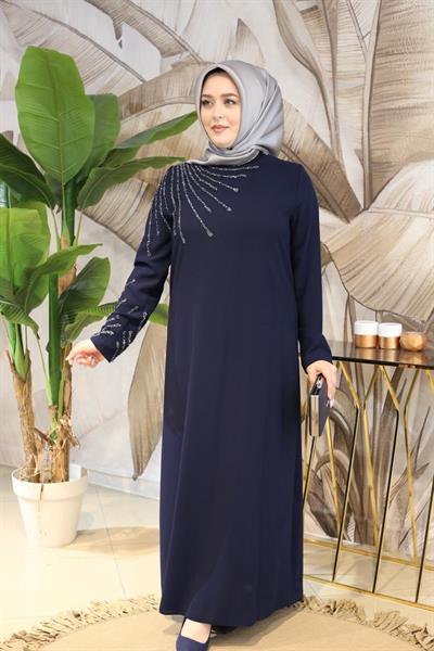 فستان بأكمام كود 4821 بأكمام حجرية 4821