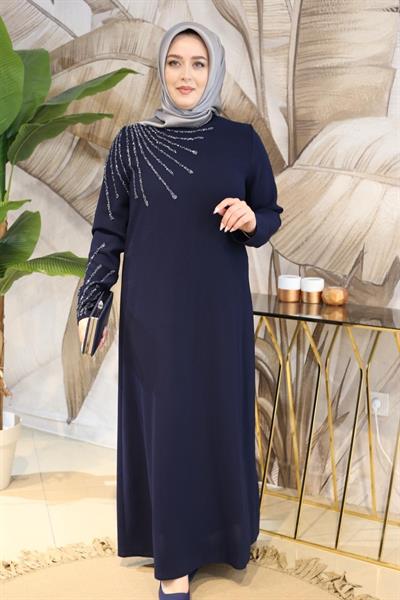 فستان بأكمام كود 4821 بأكمام حجرية 4821