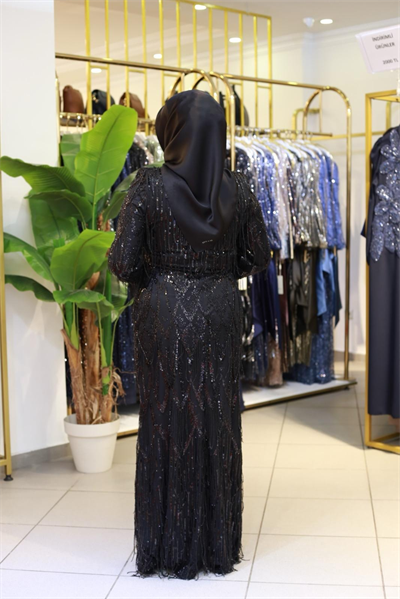 4870 CODE SELF-PRINTED STONE PATTERNED DRESS