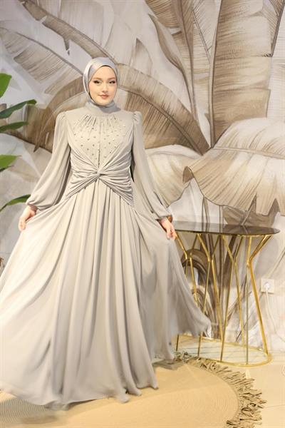 4910 فستان كود 4910 بمظهر جلد الشيفون