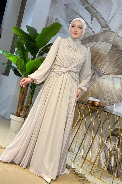 4910 فستان كود 4910 بمظهر جلد الشيفون