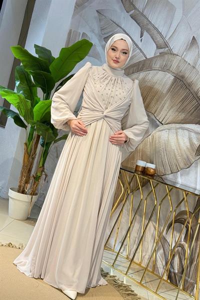 4910 فستان كود 4910 بمظهر جلد الشيفون