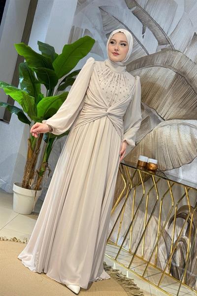 4910 فستان كود 4910 بمظهر جلد الشيفون