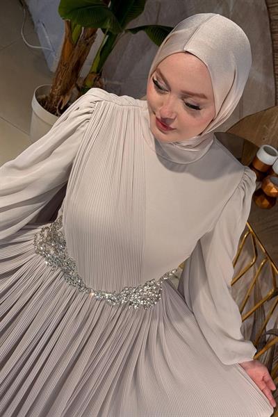 4916 فستان كاب شيفون كود من الشيفون مرصع بأحجار الكريستال