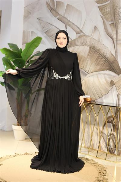 4916 فستان كاب شيفون كود من الشيفون مرصع بأحجار الكريستال