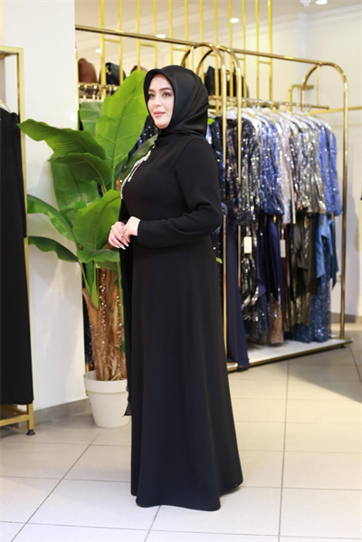 4963 CODE CHIFFON DETAILED DRAPED STONE DRESS