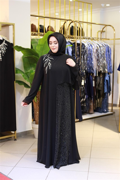 4978 فستان شيفون كاب مع أحجار متناثرة