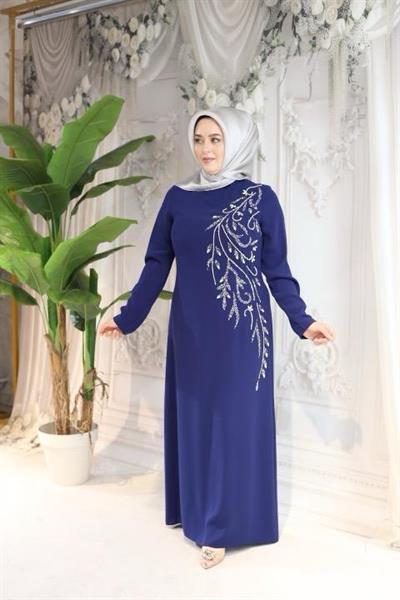 5003 CODE CREPE STONE EVENING DRESS