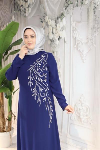 5003 CODE CREPE STONE EVENING DRESS