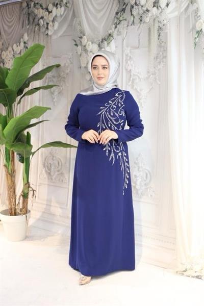 5003 CODE CREPE STONE EVENING DRESS