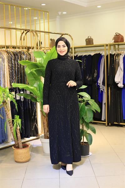 5004 CODE CREPE TAŞLI ELBİSE