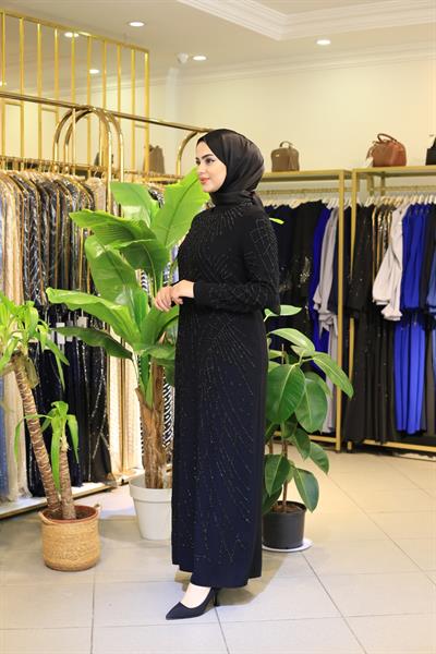 5004 CODE CREPE TAŞLI ELBİSE