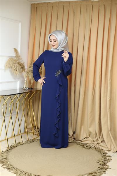 5005 CODE PENCIL DRESS WITH WAVY SKIRT