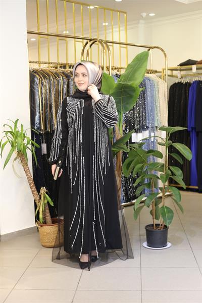 5008 CODE TAŞLI ABAYA TAKA