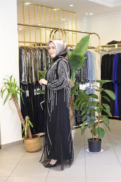 5008 CODE TAŞLI ABAYA TAKA